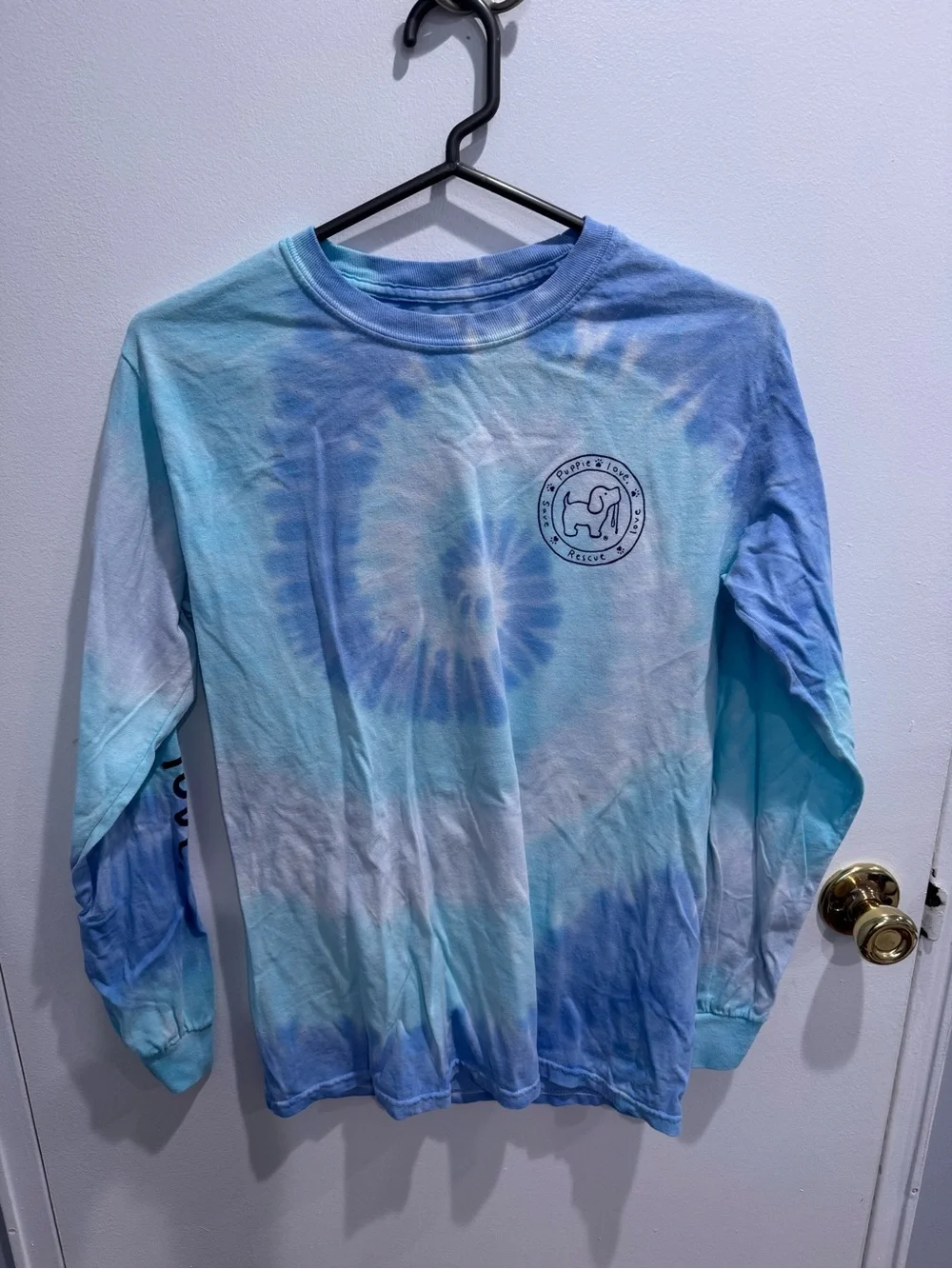 Blue Tie-Dye Long Sleeve Tee puppie love brand